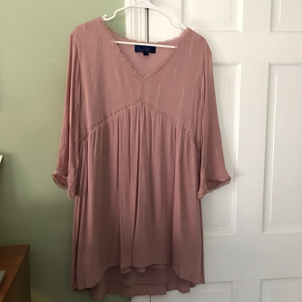 Francesca’s Blue Rain Pink Dress